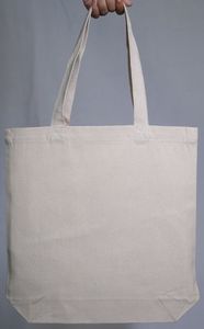 100% Organic Cotton Custom Printed Logo Reusable Shopping Tote <b>Bags</b> Personalized Eco-friendly Zipper Button Closure Promotional - Product Image 3