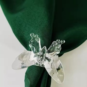 Beau porte-serviette papillon en verre bleu pour décor de table événements de mariage hôtel à manger charmant anneau de serviette - Product Image 3