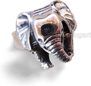Bague pour homme, bague éléphant simple, fabrication détaillée, bague de petit doigt, Noël, fabrication artisanale, bijoux personnalisés, bague en argent massif 925 - Product Image 1