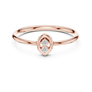 แหวนหยดน้ำเพชรทรงกลมสีโรสโกลด์ 14K สำหรับผู้หญิง |   ของขวัญวันครบรอบ |   เพชรที่เพาะเลี้ยงใหม่ - Product Image 1