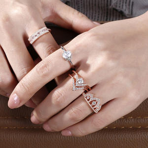 Jeulia Rhodium-Plated Sterling Silver V-Shape Fashion <b>Ring</b> <b>Adjustable</b> Romantic Anniversary Band - Product Image 6