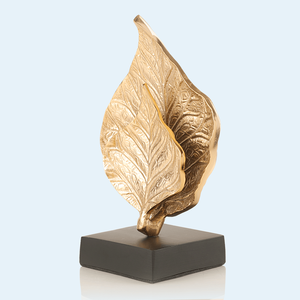 Escultura de hoja de Metal Chapado en plata para sala de estar, oficina y hogar, Metal decorativa de escultura abstracta, figura, adorno de mesa - Product Image 6