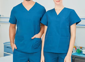 Ensembles de gommages médicaux gris unisexe pour infirmières et médecins Uniformes hospitaliers élégants - Product Image 3