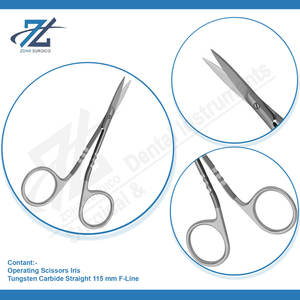 Iris F-Line Tijeras de funcionamiento rectas 115 mm Carburo de tungsteno Tc Tijeras rectas 11,5 cm F-Line Fabricante Pakistán - Product Image 4