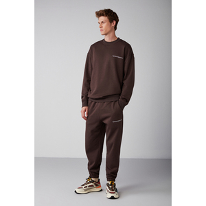 GRIMELANGE <b>Men's</b> Organic <b>Fleece</b> <b>Lined</b> <b>Jogger</b> Sweatpants with Embroidery Lettering - Product Image 6
