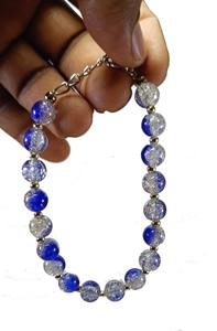 Pulsera Cuentas de grieta azul Pulsera de piedra Cristal Piedra preciosa Joyería de moda Hombres y mujeres Regalo Energía Meditación - Product Image 4