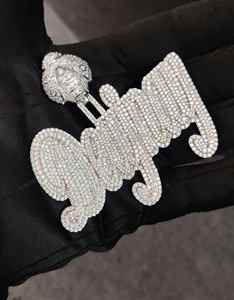 Personalizado único Hip Hop Moissanite diamante colgante encanto completamente helado chapado en oro colgantes plata esterlina 925 - Product Image 2