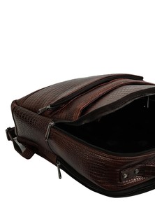 Unisex Hazelnut Brown Genuine Leather Backpack Laptop <b>Bag</b> Large Capacity Travel Daypack Rucksack Work <b>College</b> Zipper Business - Product Image 3