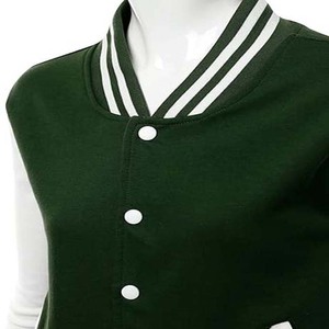 Vestes d'université d'hiver OEM Vestes de baseball à manches en cuir pour femmes Vêtements de rue Vestes Letterman pour femmes Blanches en laine - Product Image 4