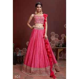 Nouveau Lehenga Choli moderne tendance avec chemisier lourd non cousu pour les femmes vêtements de fête du fournisseur indien - Product Image 1