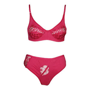 Ensemble soutien-gorge et culotte pour femme - Rose foncé - Product Image 1