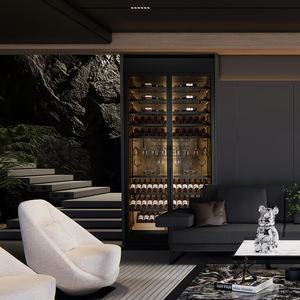 Alta vendita di lusso Custom Wine Cooler illuminazione a LED Wine Fridge Cabinet <span class=keywords><strong>con</strong></span> porta in vetro modalità di raffreddamento ad aria - Product Image 4