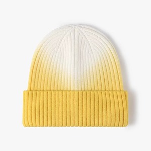 Diseño desteñido, forro polar de algodón teñido, jacquard, sombreros de punto para hombre, gorros de invierno, gorros cálidos, gorros de estilo de MATERIAL PERSONALIZADO - Product Image 2