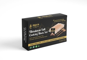 แผ่นหินเกลือหิมาลัยธรรมชาติสำหรับทำอาหาร ยี่ห้อ HIMALAYAN IMPEX พร้อมตะเกียบไม้ 2 อัน หนังสือสูตรอาหาร และของตกแต่งธีมตัวอักษร | - Product Image 4