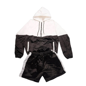 Men's <b>Reflective</b> High Visibility Windbreaker Set for Night <b>Running</b> with Hooded <b>Jacket</b> and Elastic Waist Shorts for Safety Sport - Product Image 6