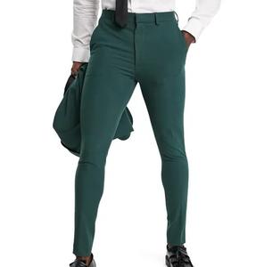 Pantalon de Costume Uni pour Homme, Respirant, Coupe Slim, Couleur Verte, Idéal Mariage et Soirée, Vente en Gros, Personnalisable - Product Image 1