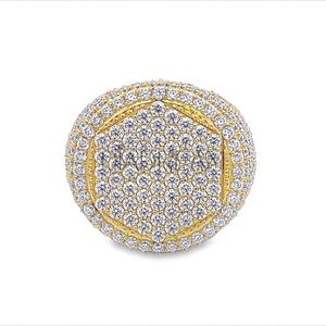 Bague de mariage élégante en argent sterling 925 avec coupe brillante glacée VVS Moissanite Hip Hop Bling pour les fêtes - Product Image 3