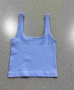 Gran oferta, camiseta sin mangas de entrenamiento sin costuras de verano para mujer, acolchado para Yoga sujetador, gimnasio, espalda cruzada, estampado informal, Jersey de encaje sin mangas con cuentas Plus - Product Image 6