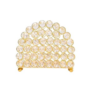 Porte-serviettes en cristal de luxe distributeur de serviettes sur pied en métal pour la décoration de pièce maîtresse de Table de mariage de cuisine salle à manger - Product Image 6