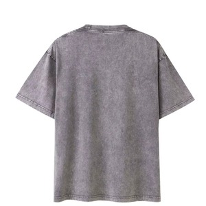 Camisetas de algodón 100% de la mejor calidad, estilo nuevo, corte holgado para hombre, con lavado ácido, logotipo personalizado impreso, ropa de verano, camiseta con lavado ácido para hombre - Product Image 3