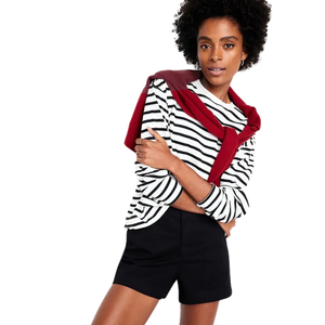 Short en chino taille haute avec poches plaquées avant et arrière diagonales d'entrejambe de 3.5 pouces Motif chaud respirant - Product Image 3