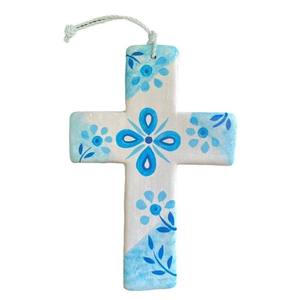 DAFNI BIG PAZAR Sculpture murale en céramique traditionnelle peinte à la main, motif géométrique abstrait, thème nautique et de plage, 2 pièces - Product Image 3