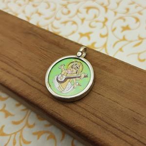 925 argent fabriqué à la main seigneur Saraswati oeuvre pendentif cadres en verre Unique peint à la main fêtes de mariage spirituelles anniversaires - Product Image 6