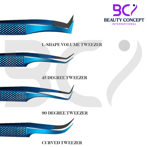 Pinzas injertadas de extensión de pestañas de acero inoxidable para uso en salón de belleza de Color azul ligero recto curvo 2025 - Product Image 5