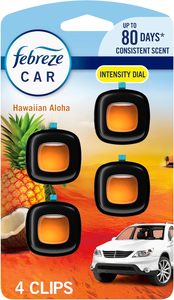 Désodorisant pour voiture Febreze, clip de ventilation anti-odeurs pour automobile, accessoires parfumés pour voiture, parfum Aloha hawaïen, lot de 4 - Product Image 4
