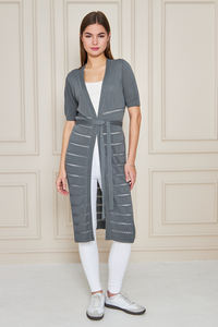 Cárdigan largo de Primavera de manga corta para mujer, ropa informal, ropa de playa, Poncho de servicio ODM OEM personalizable - Product Image 3