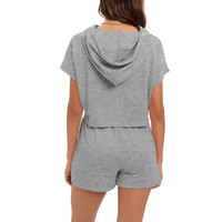 Ensemble 2 pièces haut de gamme pour femme : sweat à capuche et short en coton mélangé épais, séchage rapide, avec cordon de serrage, idéal pour l'hiver et le streetwear fitness
