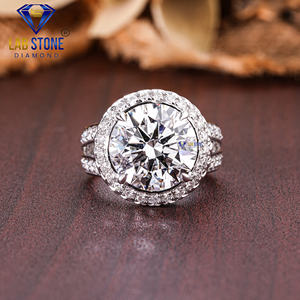 Lab-Stone Party Wear Anillo de diamantes 7.044 TDW Diamante de corte redondo Oro blanco de 18kt Color DE LA EF-VS - Product Image 1