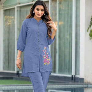 Wholesale Modern Casual Co-Ord Set Handcrafted Viscose Women's Regular Fit All Seasons Parties Indian Pakistani Kurta/<b>Kurti</b> - Product Image 1