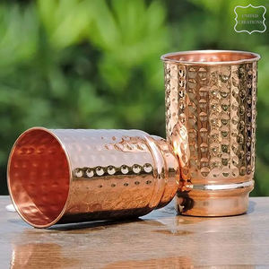 High Quality <b>Copper</b> Water Tumbler Set Wholesale Ayurveda <b>Glass</b> Health Benefits - Product Image 3