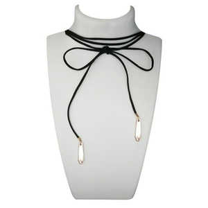 Jeweljunk Trendy Vintage Noir Dentelle Collier Ras du Cou Plaqué Or en Alliage de Zinc avec Diamant et Perle 1112305 pour Cadeau - Product Image 1