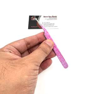 Pink Cheetah Leopard Print 90 Degree Slim Boot Sustainable Stainless Steel Eyelash Extension <b>Tweezers</b> 45 Degree Lash <b>Tweezers</b> - Product Image 4