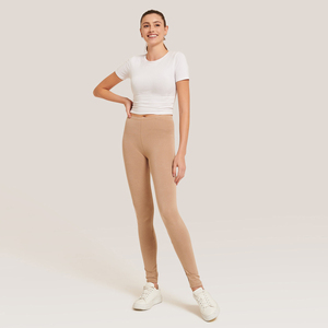Leggings suaves de longitud completa, mallas ajustadas sólidas de cintura alta, mallas elásticas para mujer - Product Image 2