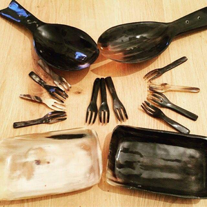 Cucharas de Cuerno de Búfalo Natural Pulido con Diseño Único de Animales, para Decoración de Mesa en Restaurantes - Product Image 2