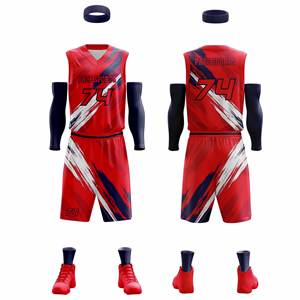 Uniforme de basket-ball bleu en polyester respirant pour hommes, séchage rapide et sublimation imprimé OEM personnalisable pour les sports d'été - Product Image 4
