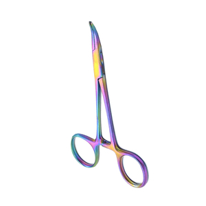 Pinzas médicas de acero inoxidable para trabajo pesado, pinzas de bloqueo de hemostato curvo dentado completo, fuente de alimentación Manual - Product Image 5