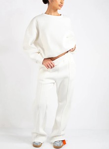 Chándal largo de invierno de lana para mujer, conjunto de Sudadera con capucha y pantalones de gran tamaño, ropa de calle de algodón cálida, traje de salón suave y cómodo ecológico - Product Image 5