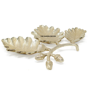 ชามตกแต่งสแตนเลสทรงแปลกตาแบบสามข้อต่อ ผิวสีทองโบราณ ขัดเงาอย่างหรูหรา ผลิตด้วยมือ - Product Image 3