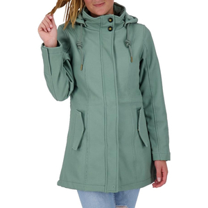 Chaquetas de exterior de poliéster a prueba de viento Softshell en MOQ bajo, chaqueta cortavientos impermeable Softshell informal para damas - Product Image 1