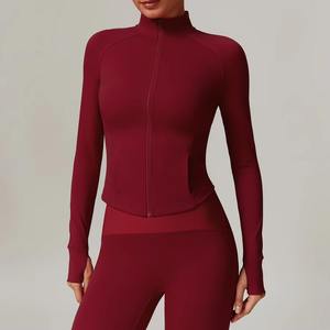 Wholesale Women Yoga Top Long Sleeve Zip Up Gym Activewear OEM Custom Logo Yoga <b>Jacket</b> Women Sportswear <b>Workout</b> Top - Product Image 6