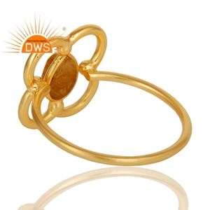 Anillo apilable de piedras preciosas de rutilo dorado Natural de plata de ley de último diseño, joyería para mujer, regalo para ella - Product Image 2