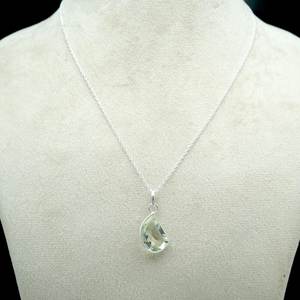 Collier améthyste verte en argent sterling 925 pierre précieuse à facettes avec cadeau de mariage en or pour elle - Product Image 2