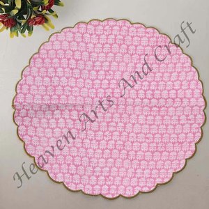 Handmade Printed Modern <b>Round</b> <b>Table</b> Napkin 100% Cotton Unique Design for Airplane, Hotels and Home Use EN106 - Product Image 6