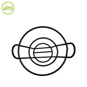 ตะกร้าเสิร์ฟเฟรนช์ฟรายส์และชิปส์ทรงกรวย ทันสมัย สีดำ ทำจากลวด พร้อมหูจับ - Product Image 3