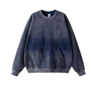 Sudadera Holgada de Color Liso Lavado, Estilo Desgastado, Manga Larga, Ropa Deportiva de Alta Calidad, Talla Grande para Hombre y Mujer - Product Image 6