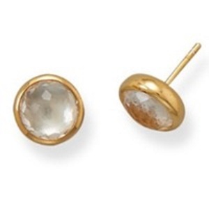 Pendientes de plata de ley 925 con gema de rutilo dorado, novedad - Product Image 1